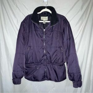Eddie Bauer Purple Puffer Jacket with Adjustable Waste